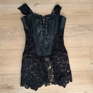 Elegant Black Lace Corset Dress